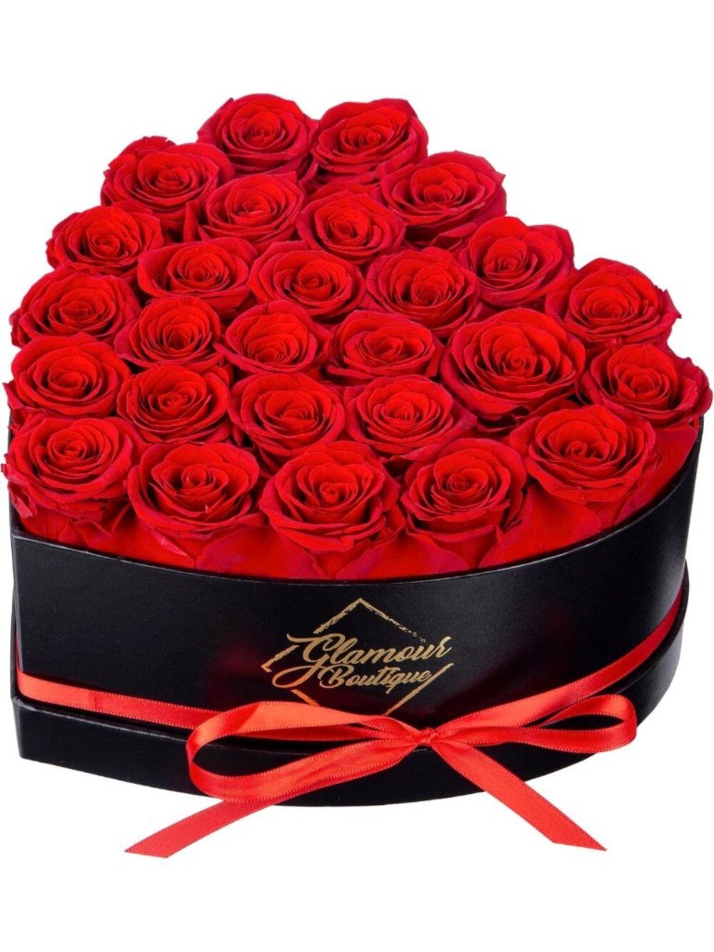 Forever Red Roses in Heart Gift Box - Preserved Flowers for Romantic Gifts